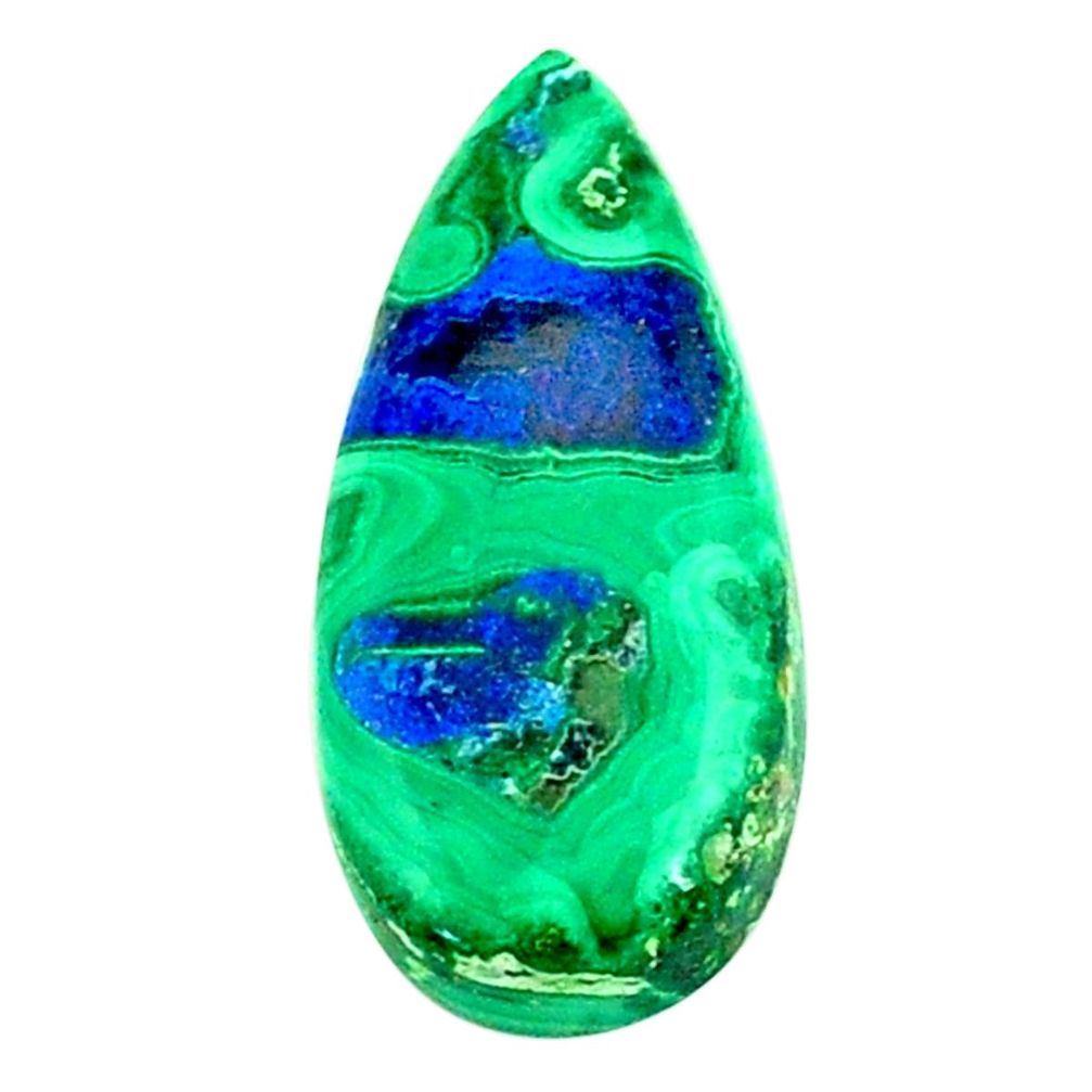 Natural 14.45cts azurite malachite green 25x11 mm pear loose gemstone s22217