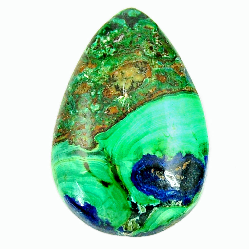 Natural 20.10cts azurite malachite green 26.5x17 mm pear loose gemstone s17389