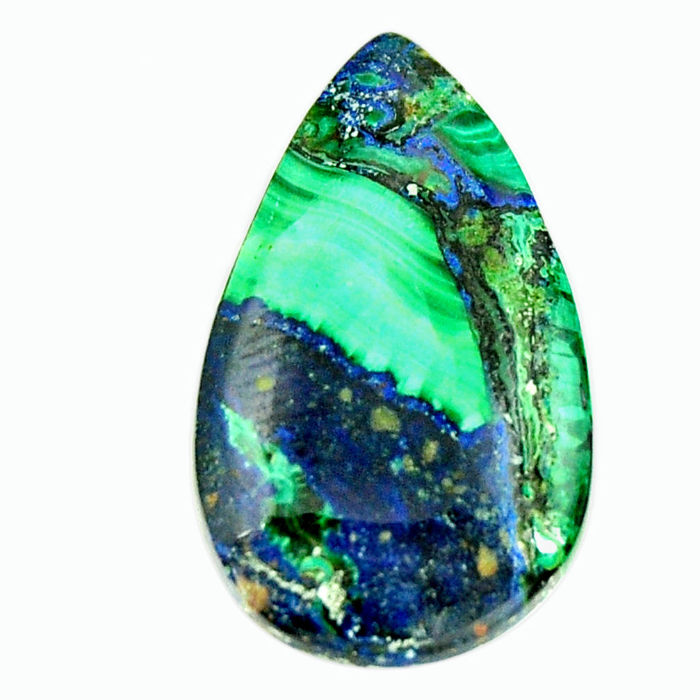  azurite malachite green 26x15.5 mm pear loose gemstone s17387