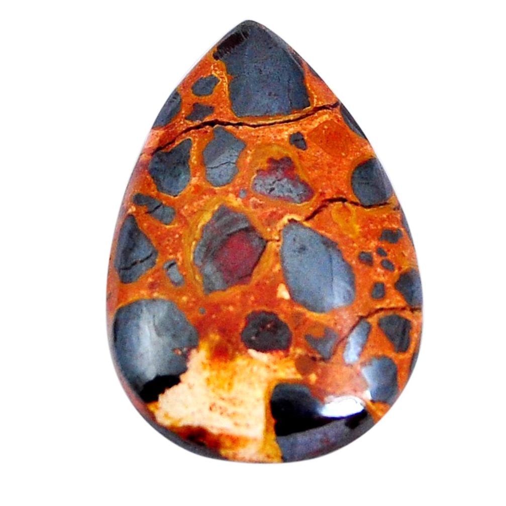 Natural 24.10cts bauxite brown cabochon 31x20 mm pear loose gemstone s29611