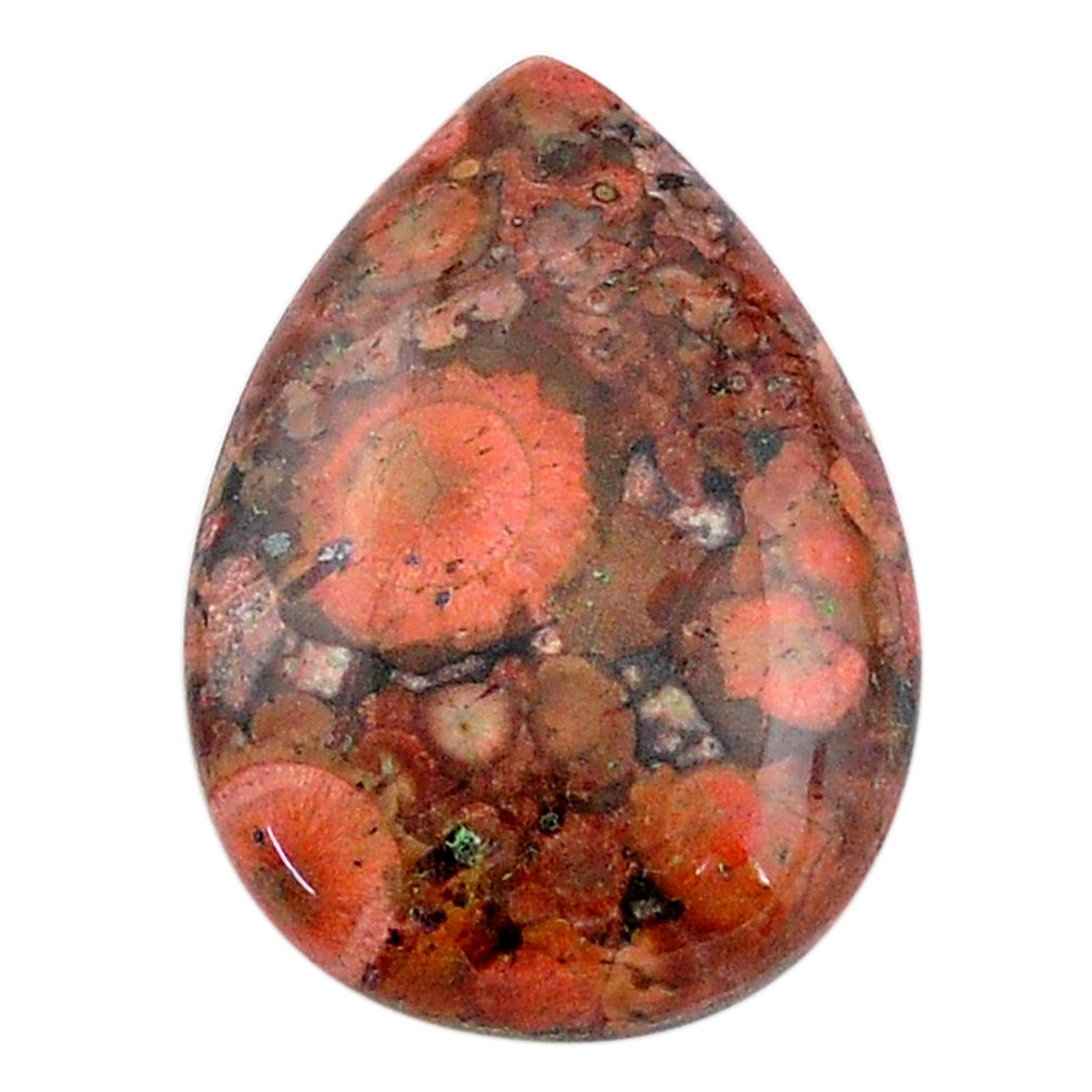 Natural 14.45cts birds eye red cabochon 24x17 mm pear loose gemstone s25781