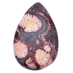 Natural 22.90cts birds eye red cabochon 32.5x19 mm pear loose gemstone s27710