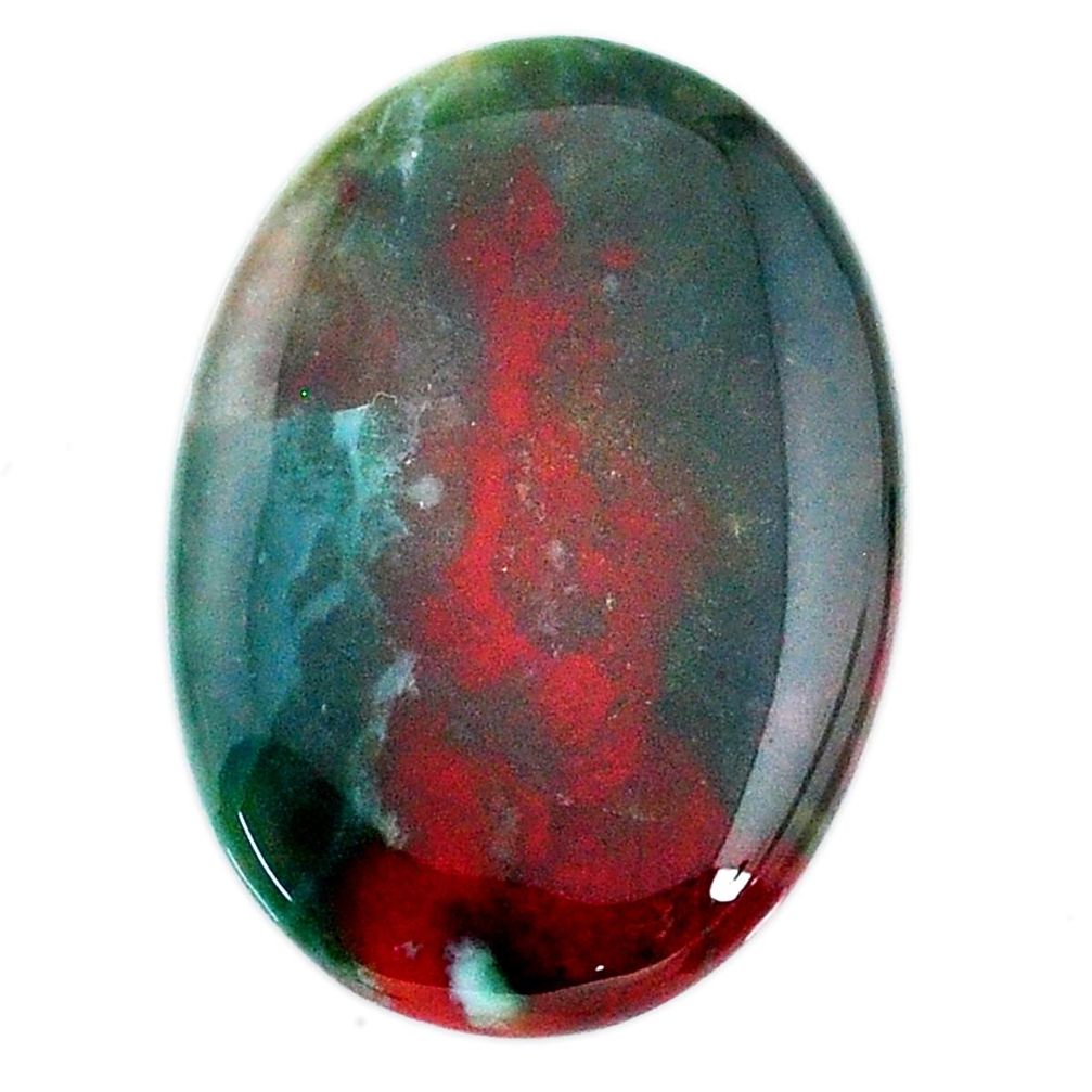 Natural 30.10cts bloodstone african (heliotrope) 39x21.5mm loose gemstone s20711