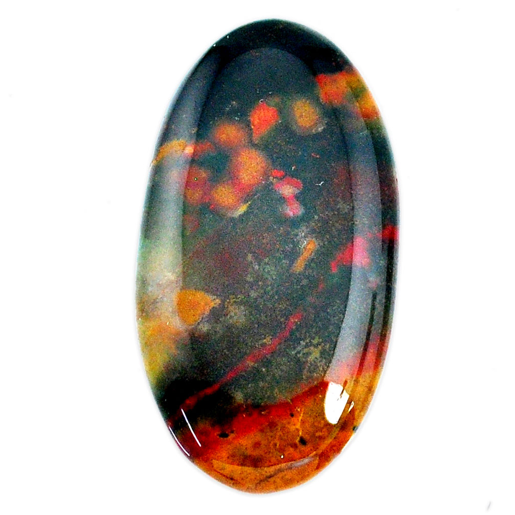 Natural 41.30cts bloodstone african (heliotrope) 40x21 mm loose gemstone s20709