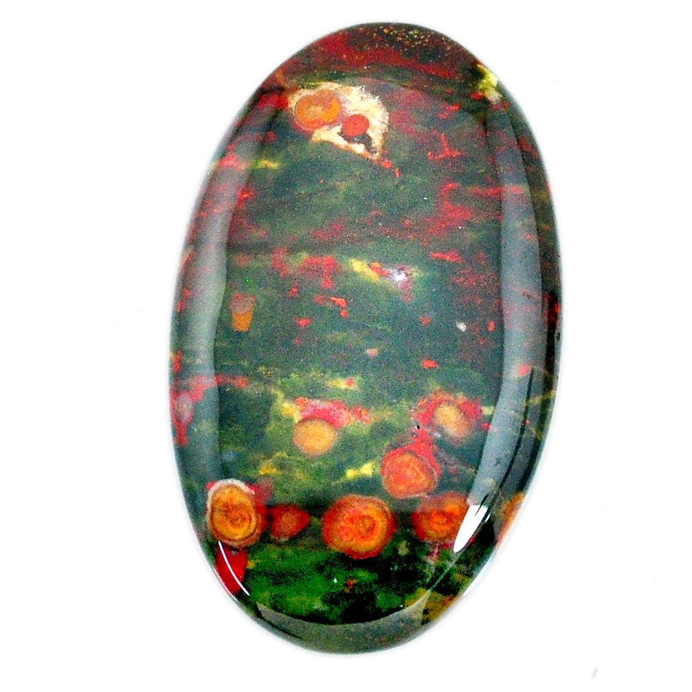 Natural 60.10cts bloodstone african (heliotrope) 45x26.5mm loose gemstone s20716