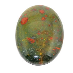 Natural 25.10cts bloodstone african green 29x20 mm oval loose gemstone s30026