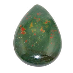 Natural 22.20cts bloodstone african green 30x20 mm pear loose gemstone s30024