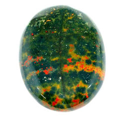 Natural 37.35cts bloodstone african green 30x21 mm oval loose gemstone s23028
