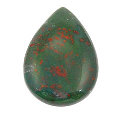 Natural 22.40cts bloodstone african green 31x20 mm pear loose gemstone s30021