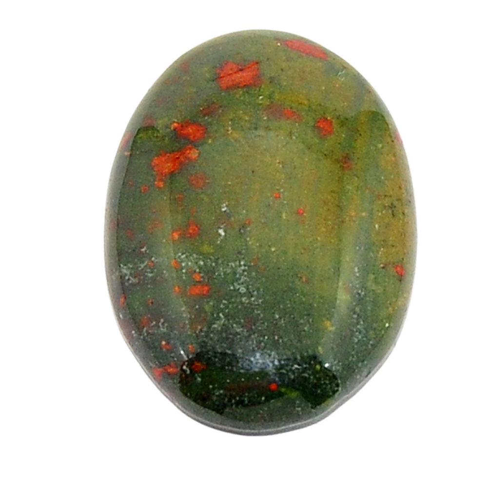 Natural 39.35cts bloodstone african green 33.5x22.5mm oval loose gemstone s30008