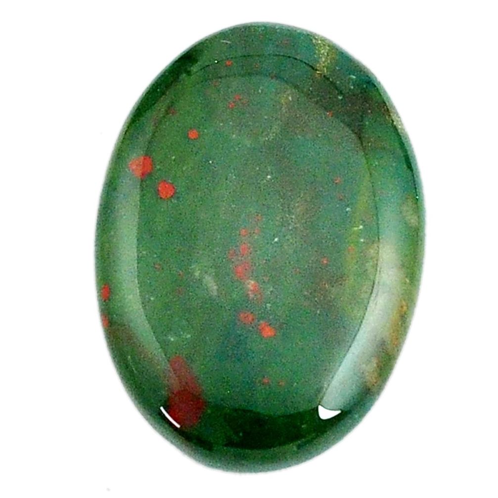 Natural 37.90cts bloodstone african green 34x23.5 mm oval loose gemstone s26357