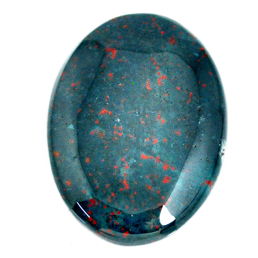 Natural 51.30cts bloodstone african green 36x26 mm oval loose gemstone s21854