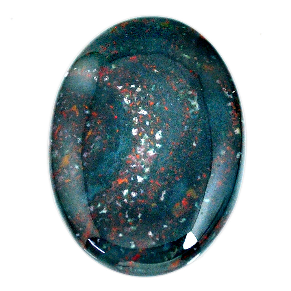 Natural 53.15cts bloodstone african green 38x26 mm oval loose gemstone s21858