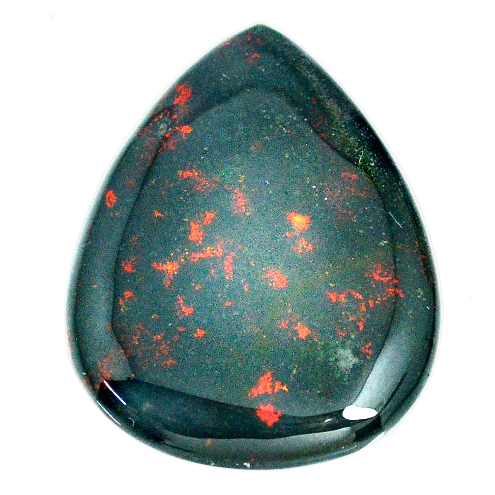 Natural 45.15cts bloodstone african green 38x28.5 mm heart loose gemstone s21843