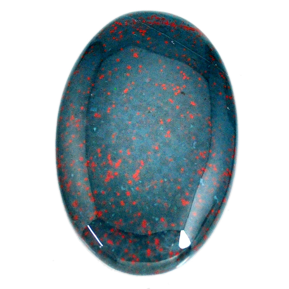 Natural 51.30cts bloodstone african green 39x25 mm oval loose gemstone s21853
