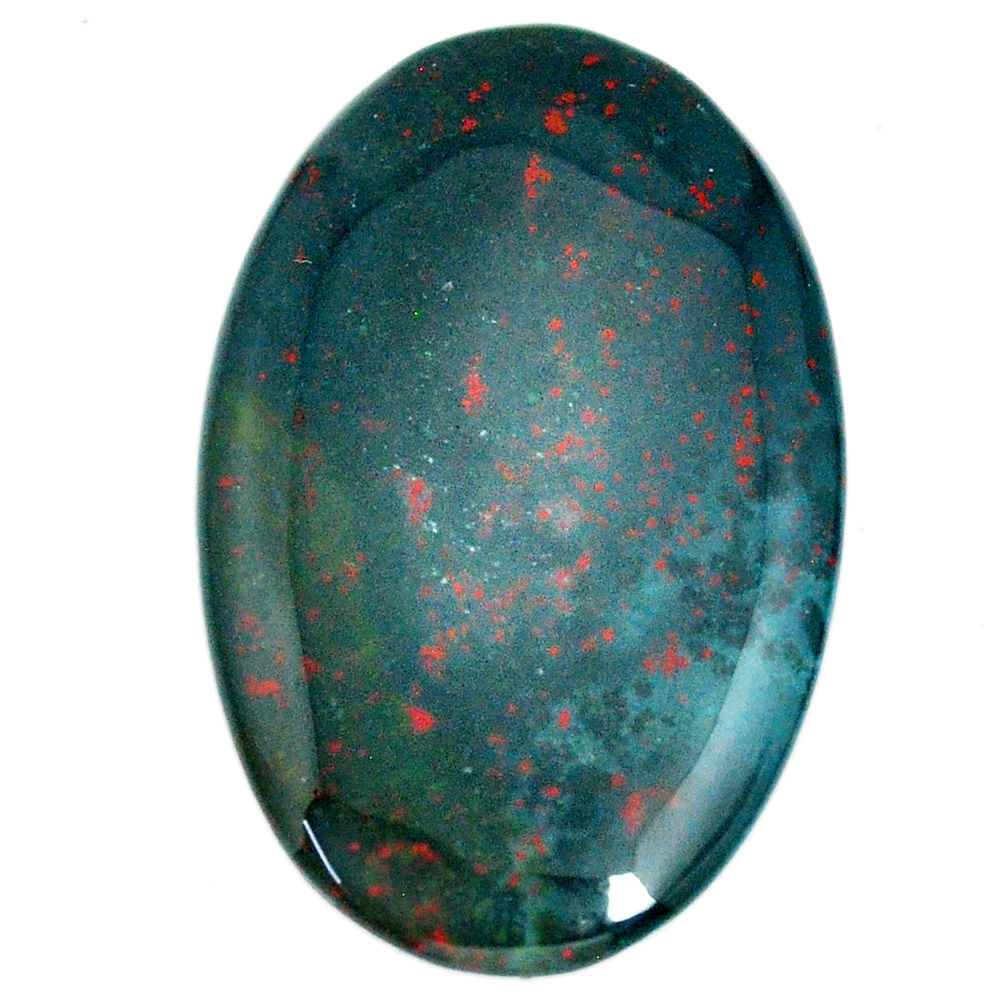 Natural 49.35cts bloodstone african green 43.5x26.5mm oval loose gemstone s21850