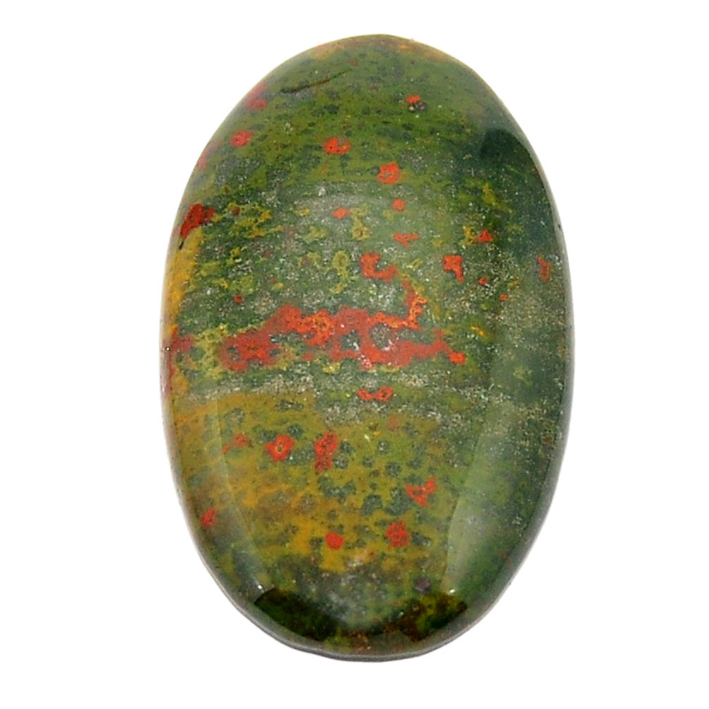 Natural 79.30cts bloodstone african green 50x29 mm oval loose gemstone s30001