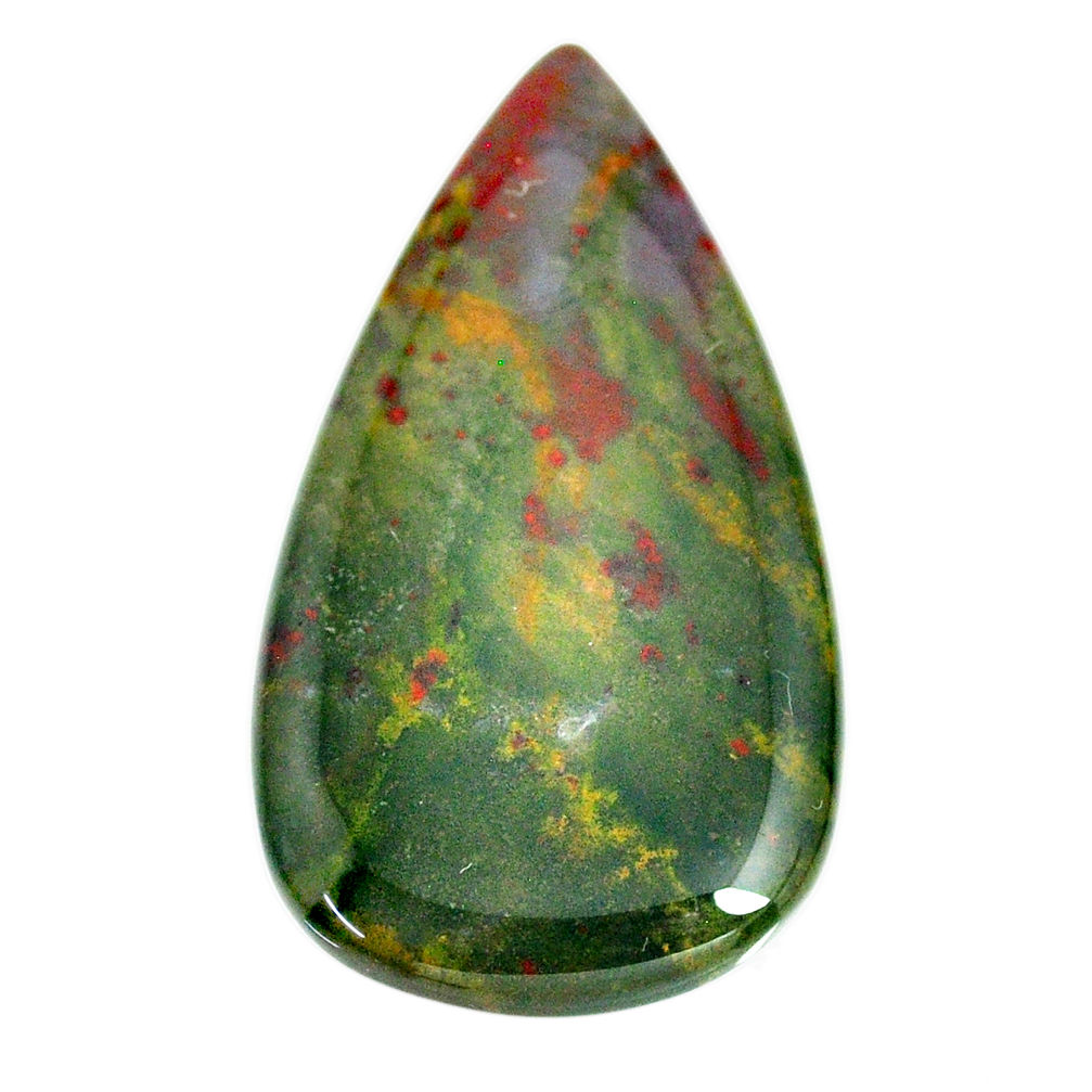 Natural 56.30cts bloodstone african green cabochon 49x27mm loose gemstone s21846