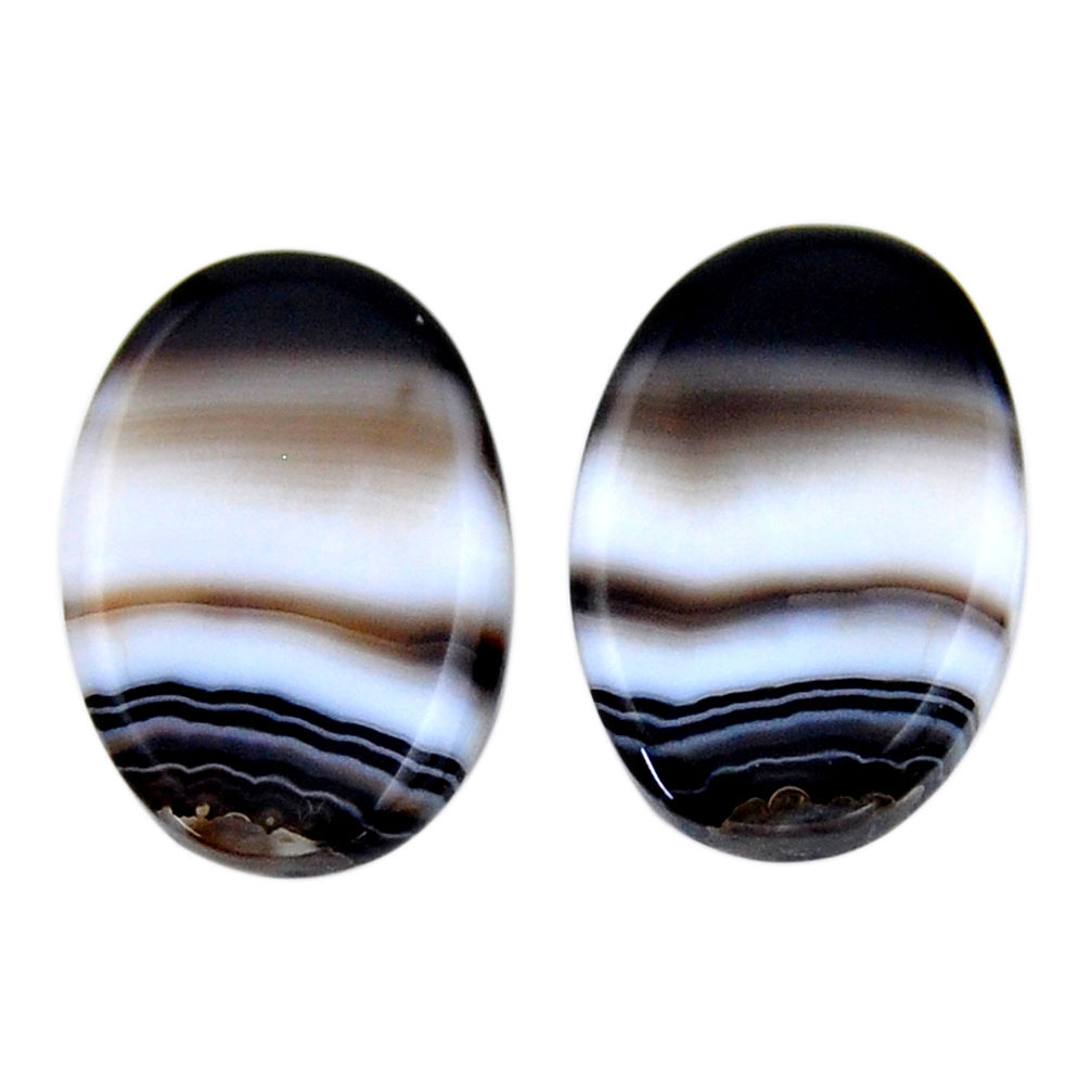 Natural 23.15cts botswana agate brown 23x15 mm oval pair loose gemstone s19112