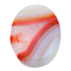 Natural 17.85cts botswana agate pink cabochon 27x20mm oval loose gemstone s27726