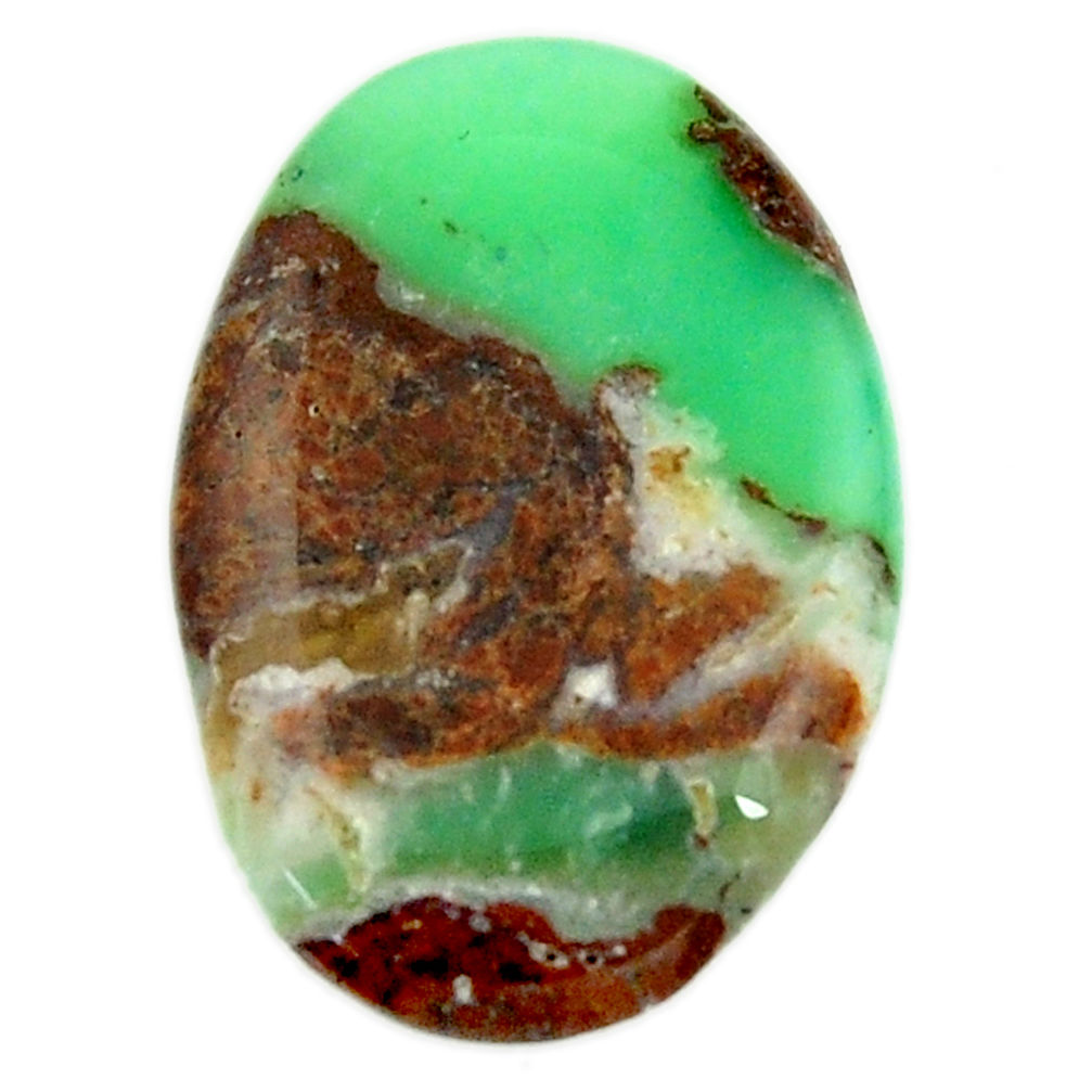 Natural 21.30cts boulder chrysoprase brown 29x20 mm oval loose gemstone s18689