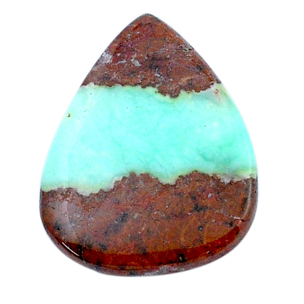 Natural 22.90cts boulder chrysoprase brown 30x23 mm pear loose gemstone s26459