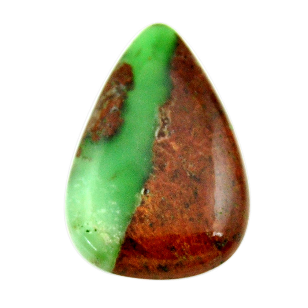 Natural 23.95cts boulder chrysoprase brown 31x21 mm pear loose gemstone s16415
