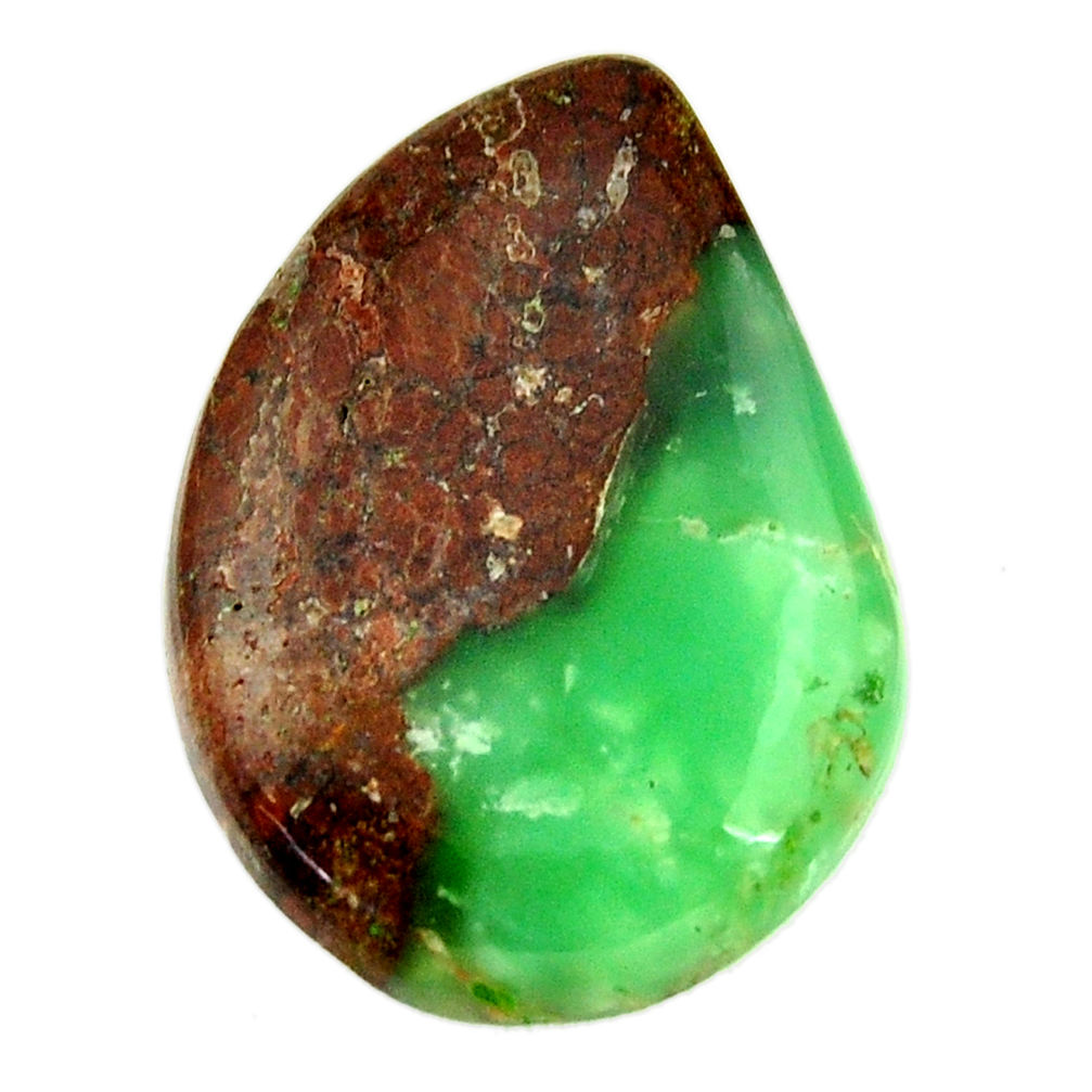 Natural 26.15cts boulder chrysoprase brown 31x22 mm pear loose gemstone s16420