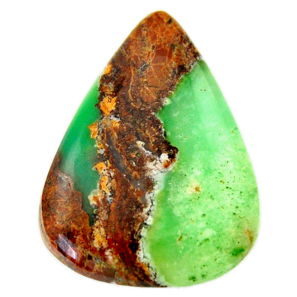 Natural 25.10cts boulder chrysoprase brown 31x22.5 mm pear loose gemstone s17719