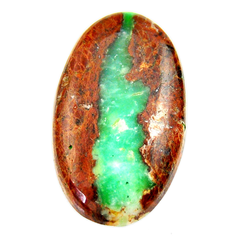 Natural 29.20cts boulder chrysoprase brown 33.5x20 mm oval loose gemstone s17702