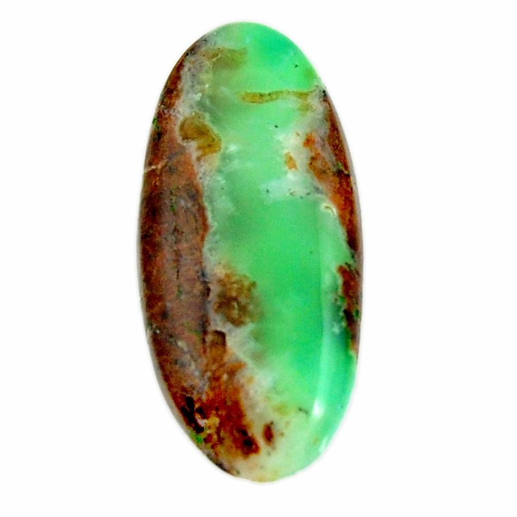 Natural 18.25cts boulder chrysoprase brown 33x15 mm oval loose gemstone s18683