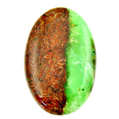 Natural 27.40cts boulder chrysoprase brown 33x21 mm oval loose gemstone s17703