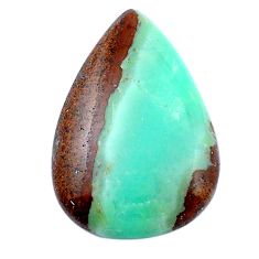 Natural 27.70cts boulder chrysoprase brown 33x22 mm pear loose gemstone s26423
