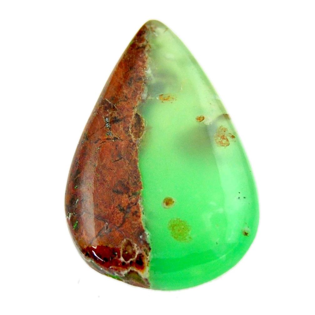 Natural 29.45cts boulder chrysoprase brown 34x23 mm pear loose gemstone s17715