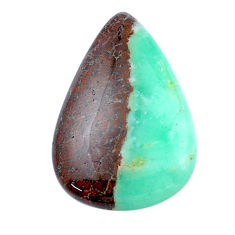 Natural 35.15cts boulder chrysoprase brown 34x23 mm pear loose gemstone s26439