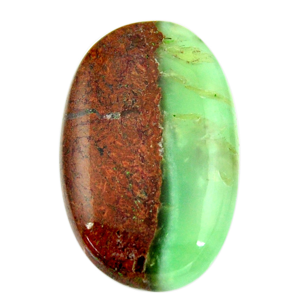 Natural 34.90cts boulder chrysoprase brown 35x22 mm oval loose gemstone s16411