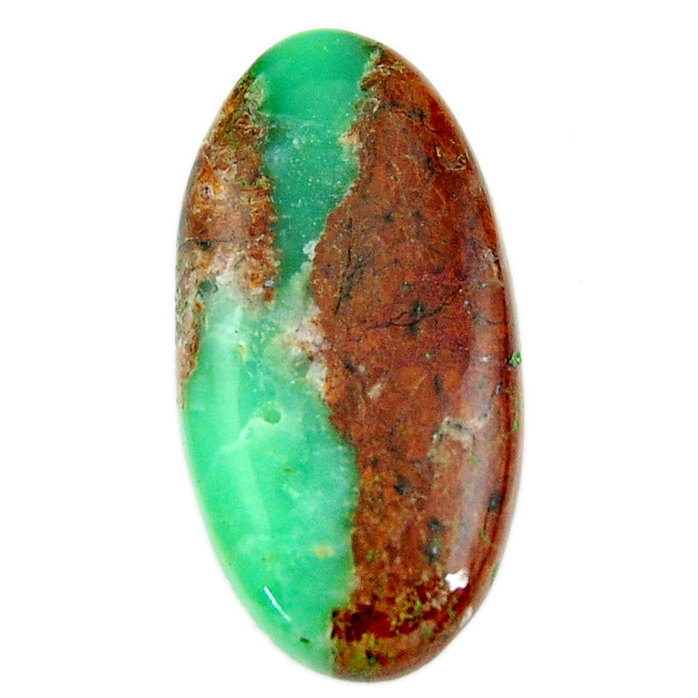 Natural 33.25cts boulder chrysoprase brown 39x19 mm oval loose gemstone s18691