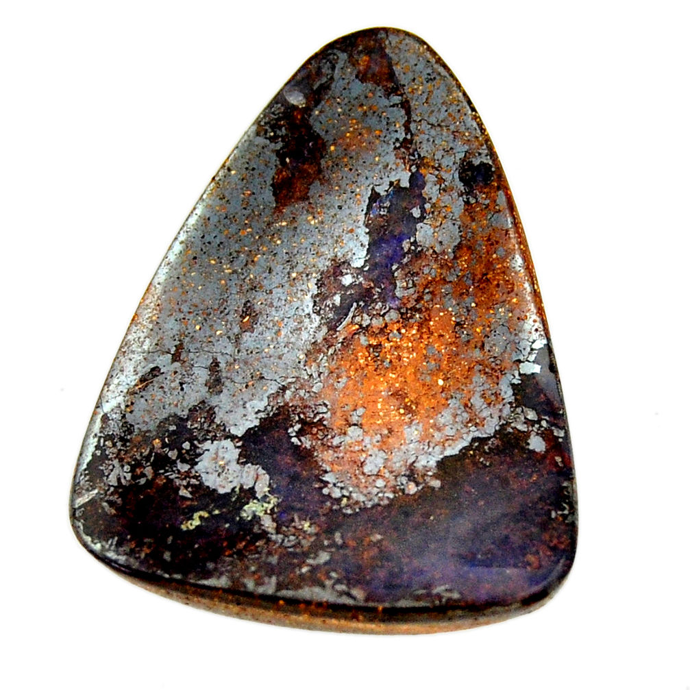 Natural 33.30cts boulder opal brown cabochon 32.5x25 mm loose gemstone s16267