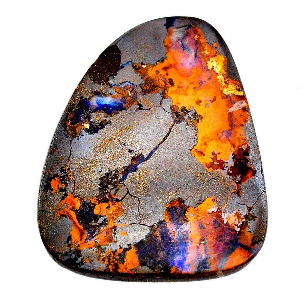 Natural 78.10cts boulder opal brown cabochon 43x35mm fancy loose gemstone s21420