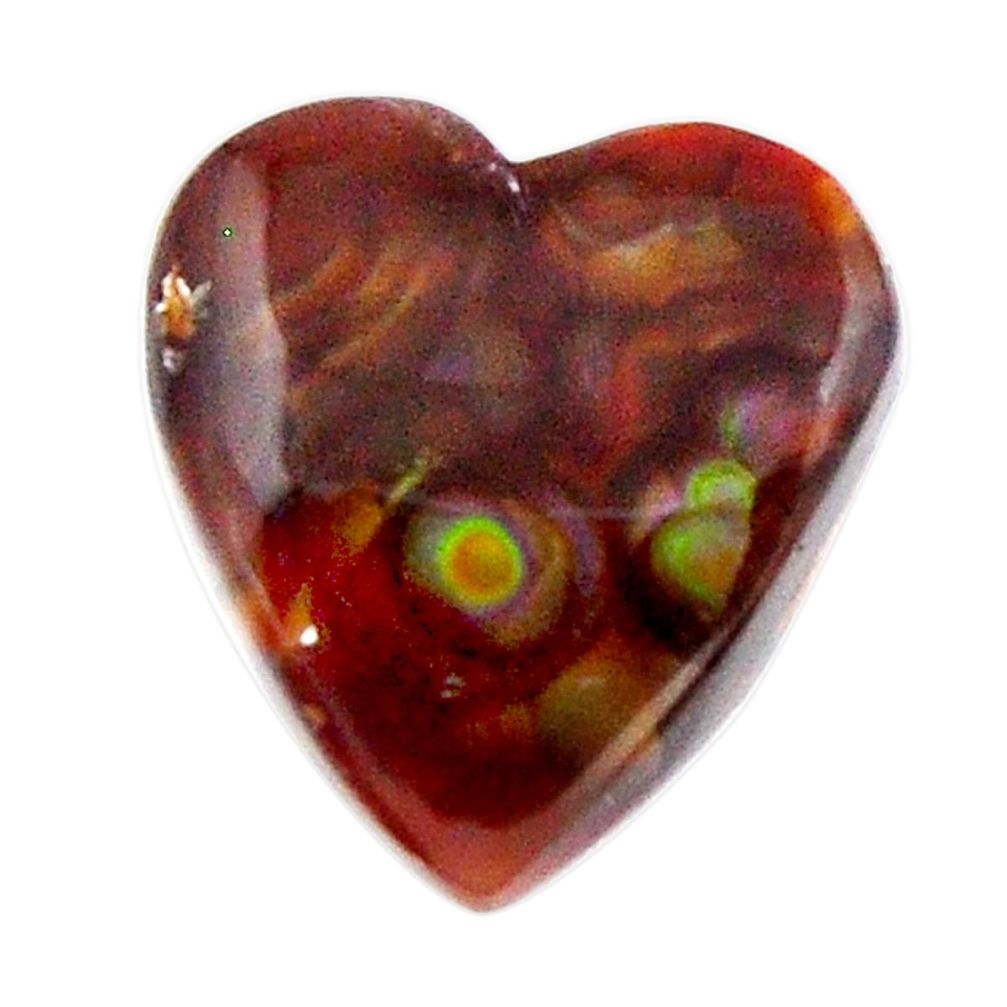 Natural 10.15cts boulder opal cabochon 16.5x15 mm heart loose gemstone s19230