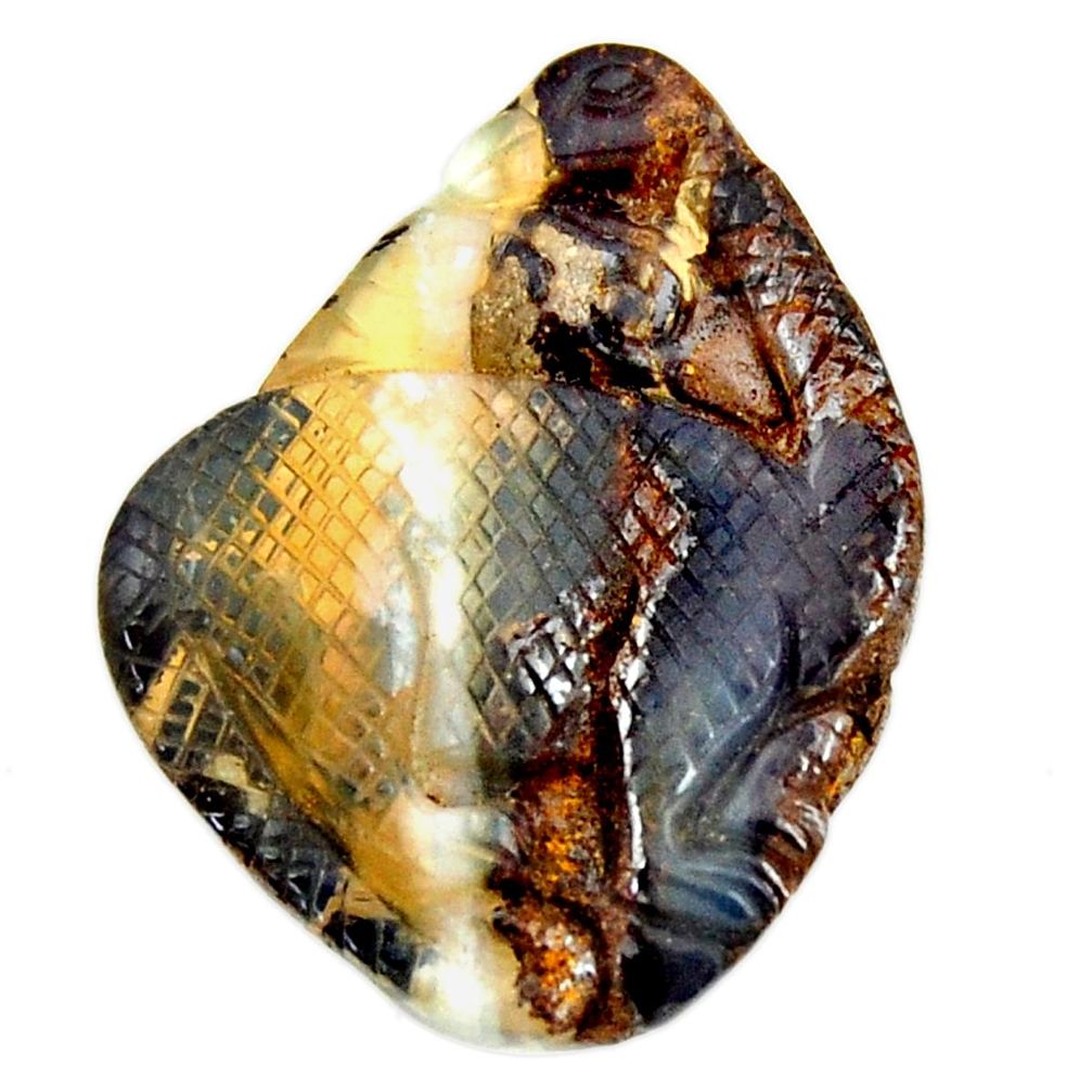  boulder opal carving brown 30x22 mm fancy loose gemstone s16326