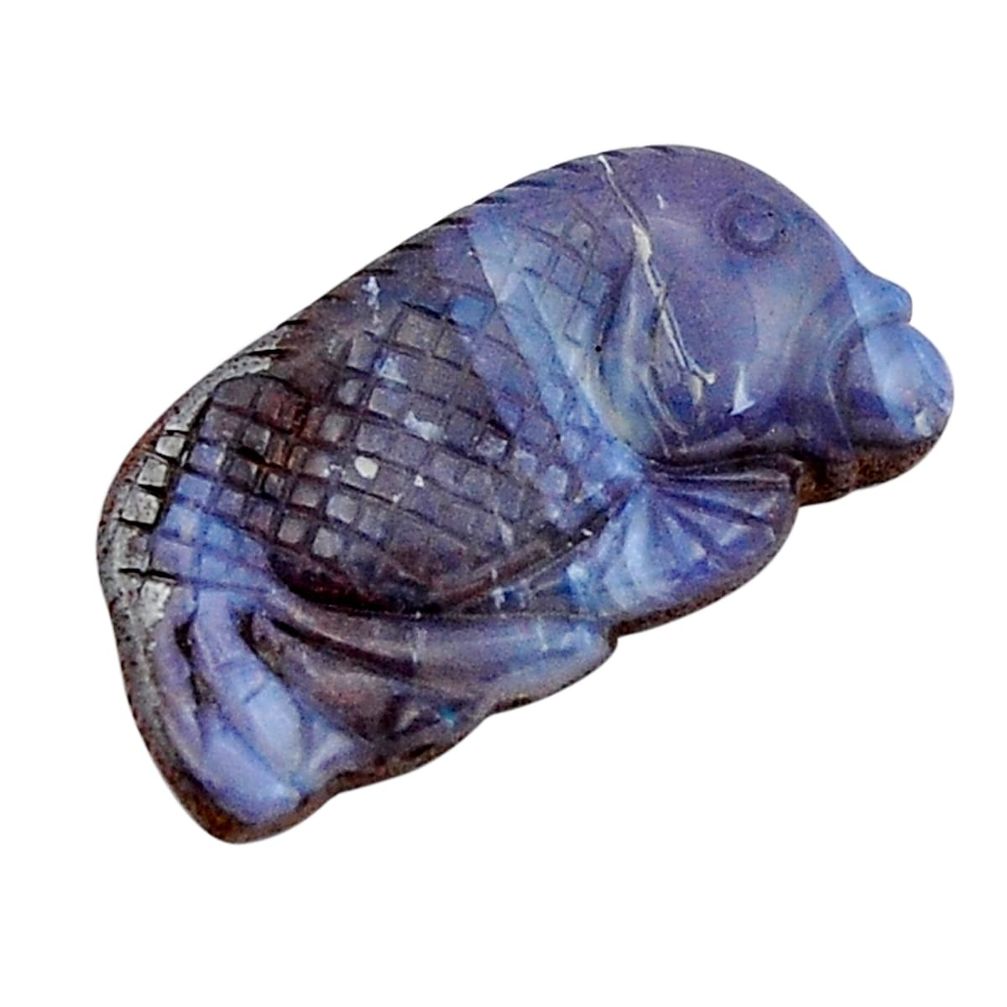 Natural 28.10cts boulder opal carving brown 32x17 mm fancy loose gemstone s29761