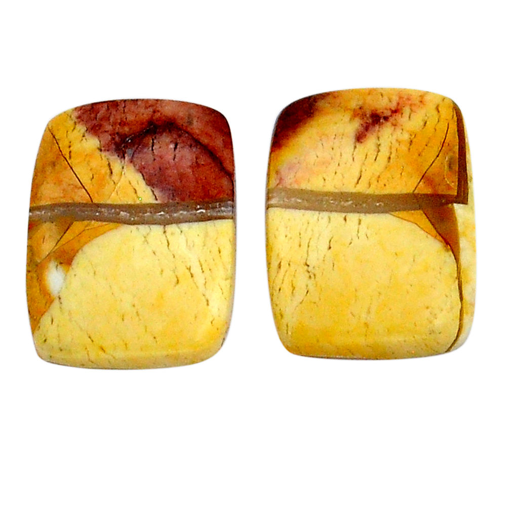 Natural 12.40cts brecciated mookaite 16x12 mm octagan pair loose gemstone s29237