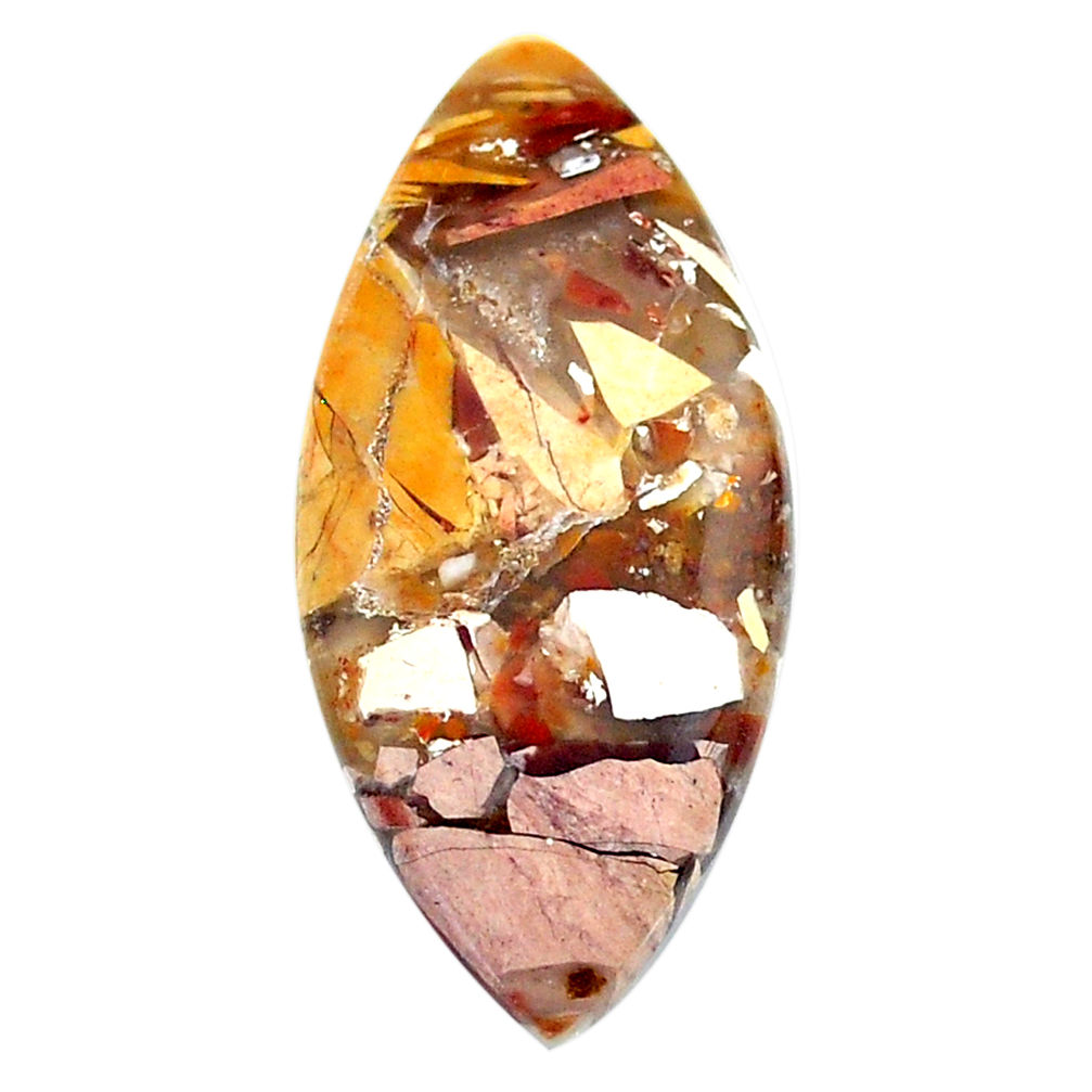Natural 16.20cts brecciated mookaite 33x15 mm marquise loose gemstone s24453