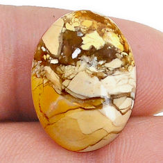 Natural 13.45cts brecciated mookaite yellow 20x15 mm oval loose gemstone s28878