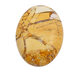 Natural 15.30cts brecciated mookaite yellow 25x18 mm oval loose gemstone s29932