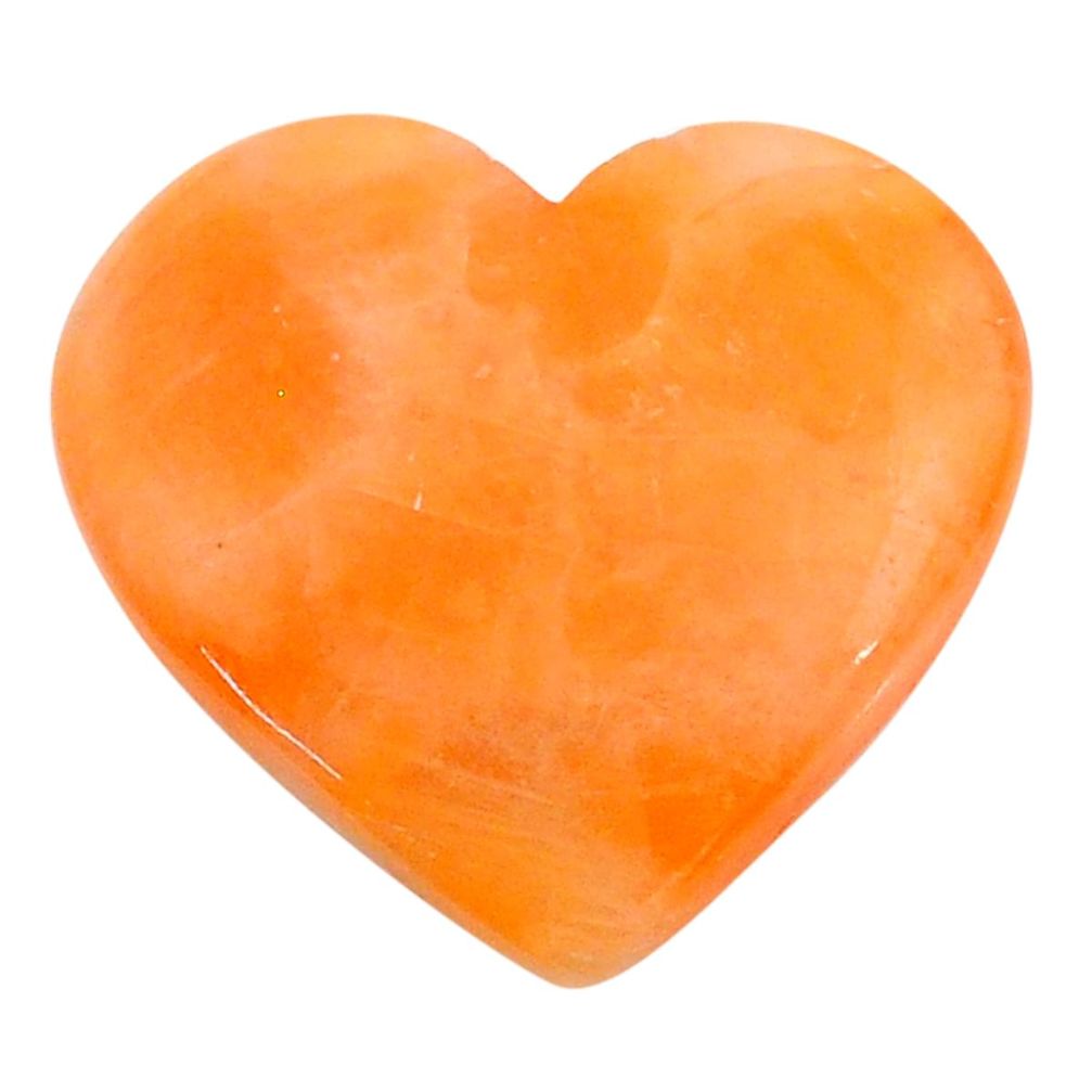 Natural 19.35cts calcite orange cabochon 23.5x22 mm heart loose gemstone s24572