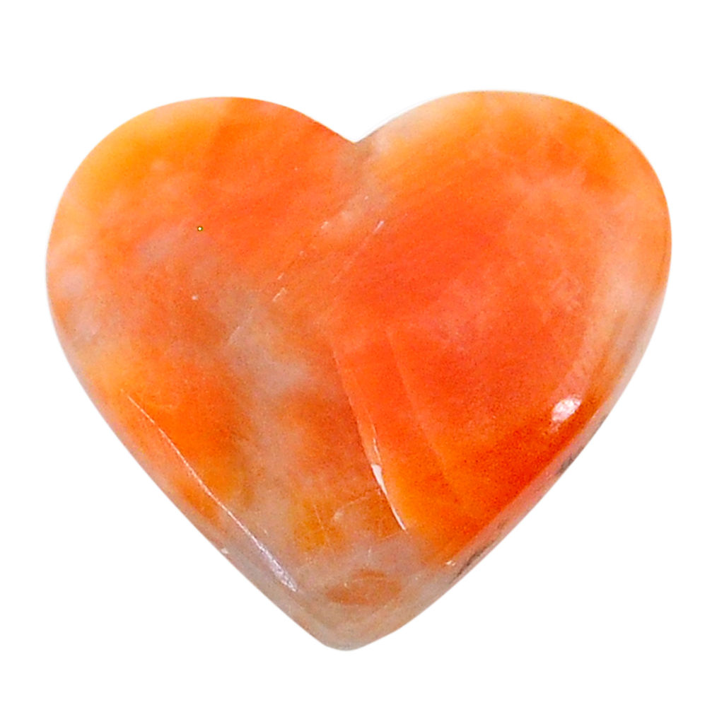 Natural 19.20cts calcite orange cabochon 24x21.5 mm heart loose gemstone s24574