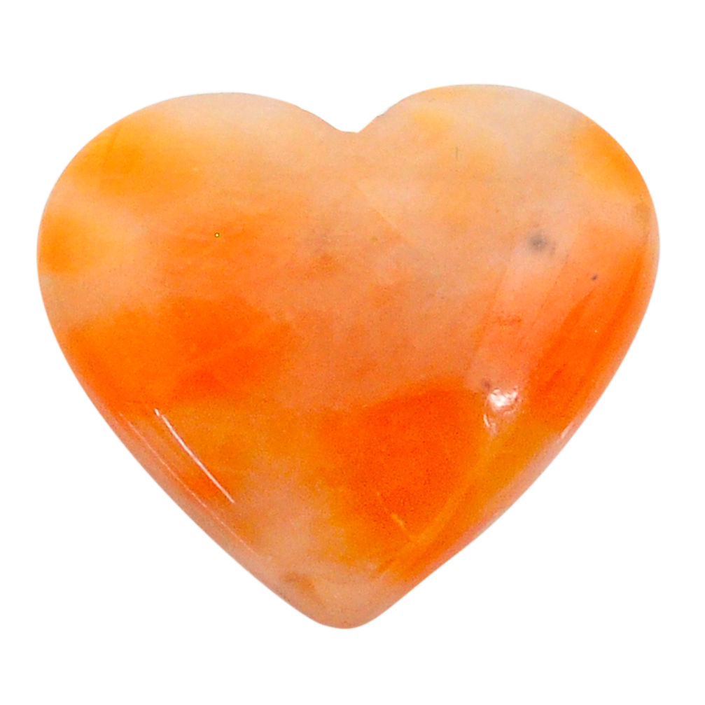 Natural 25.15cts calcite orange cabochon 26x23 mm heart loose gemstone s24573