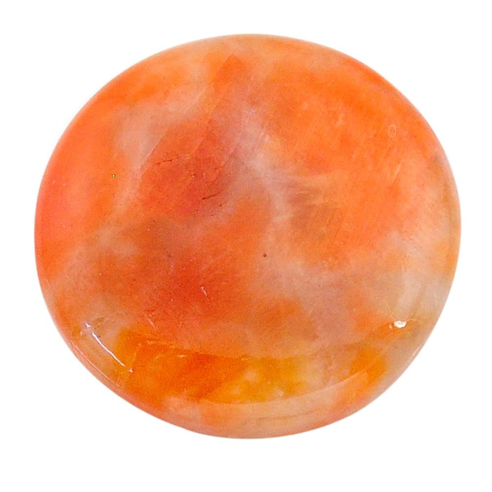 Natural 34.35cts calcite orange cabochon 26x26 mm round loose gemstone s24571